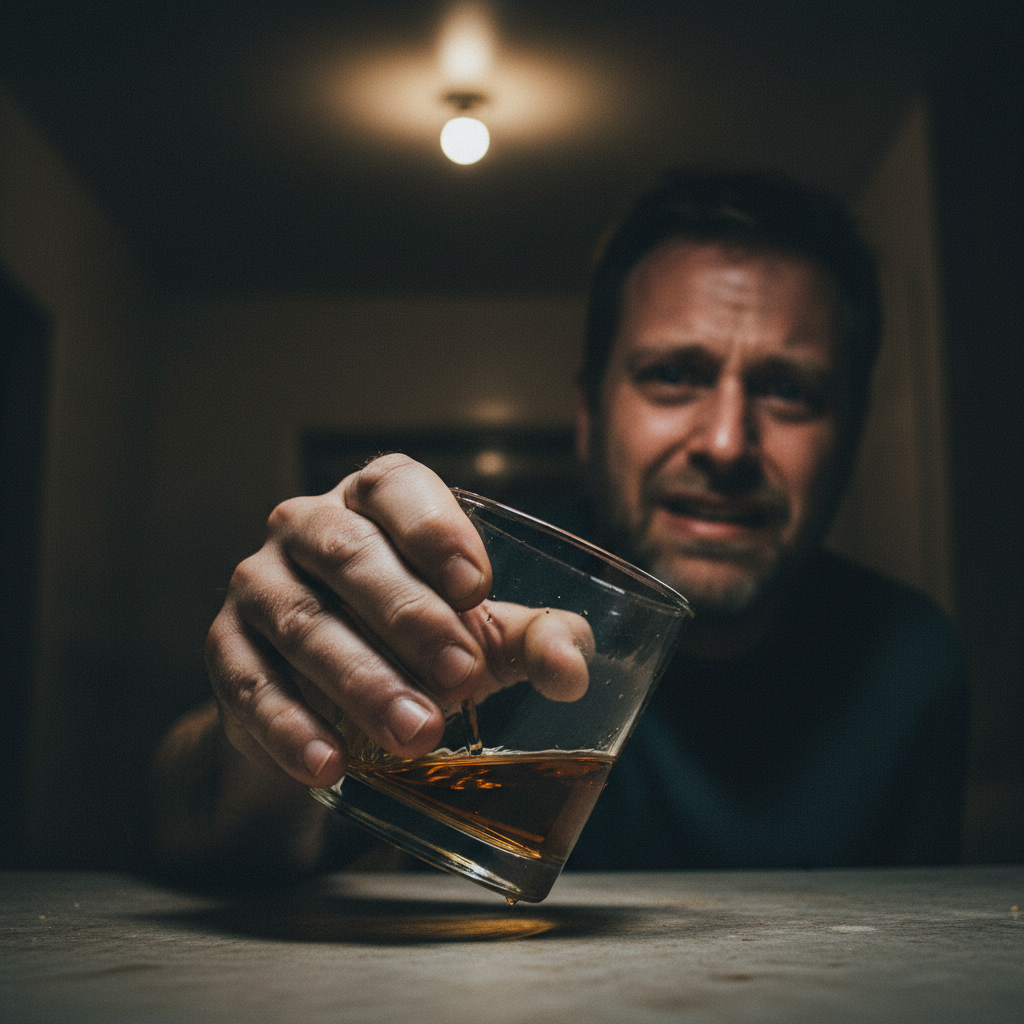 Putting the drink down